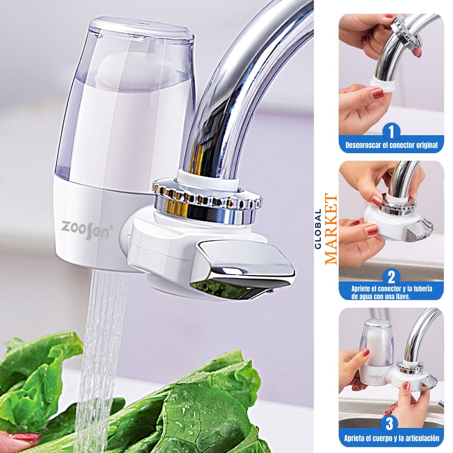 Filtro purificador de agua para el grifo con altos niveles de purificacion