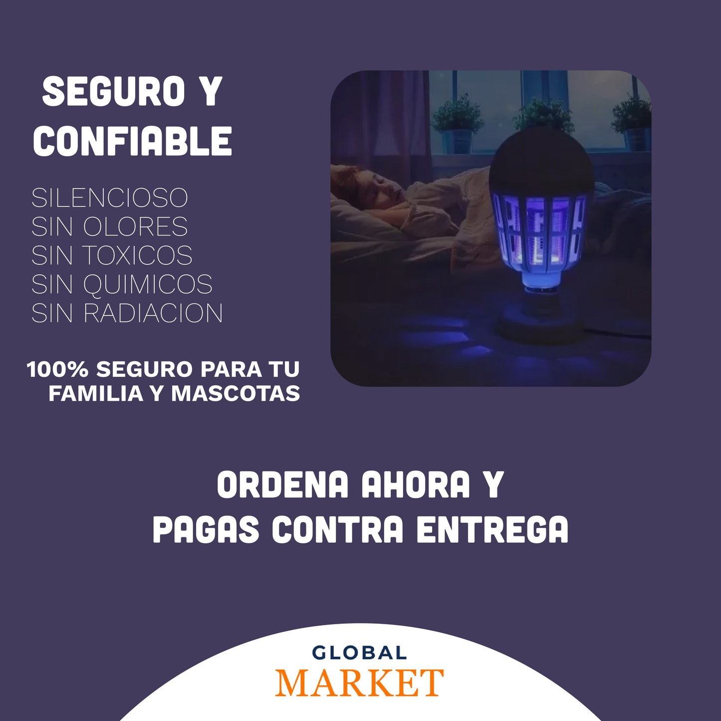 BOMBILLO LED MATA MOSQUITOS 2 EN 1